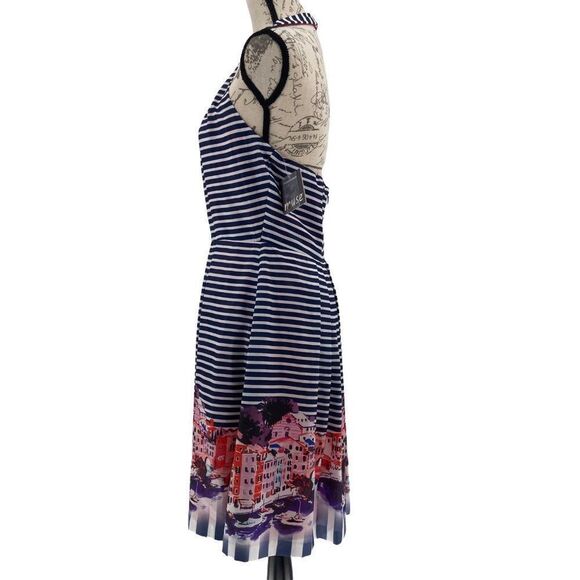 Muse Blue and Pink Halter Sundress - Picture 6 of 11